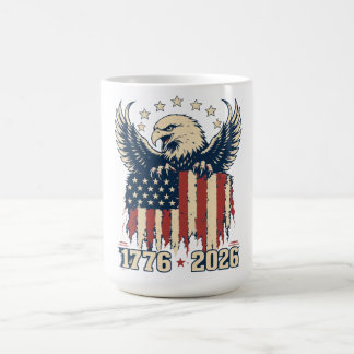 Patriottische Amerikaanse Zeearend met Amerikaanse Koffiemok