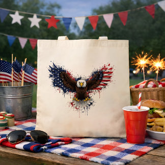 Patriottische Amerikaanse zeearend Tote Bag