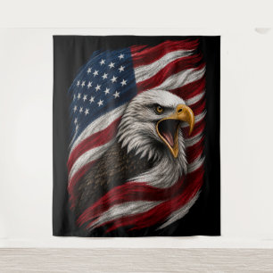 Patriottische Amerikaanse Zeearend Vrije Natie-ont Wandkleed