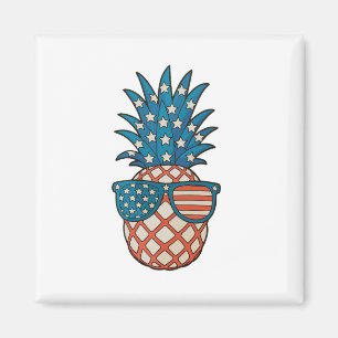 Patriottische Ananas 250e Verjaardag 4 juli Magneet