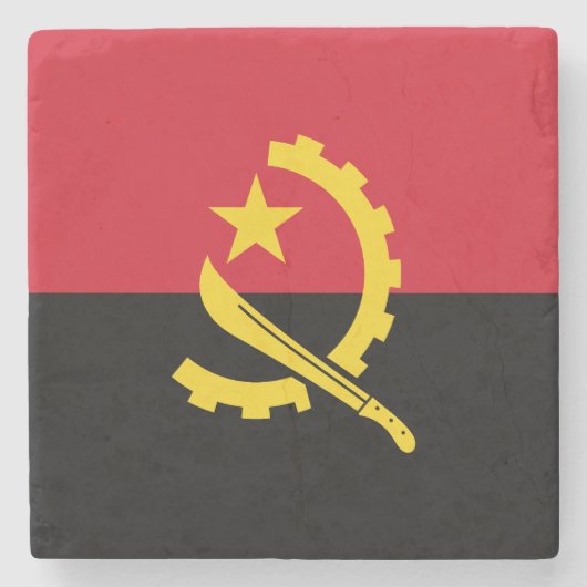 Patriottische Angolese vlag Stenen Onderzetter (Voorkant)