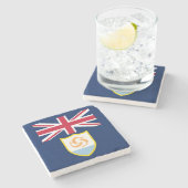 Patriottische Anguilla-vlag Stenen Onderzetter (Zijkant)