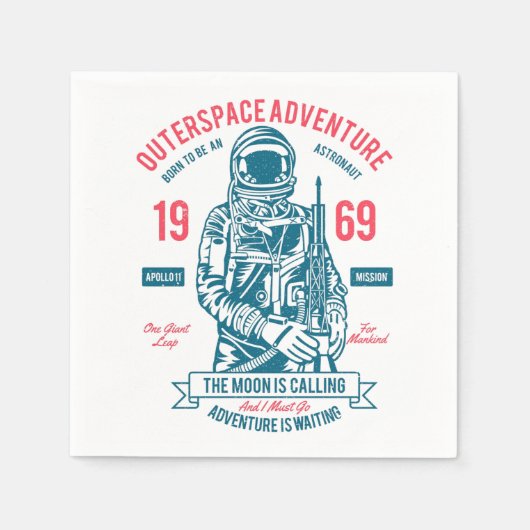 Patriottische Apollo 11 Mission Servet (Voorkant)