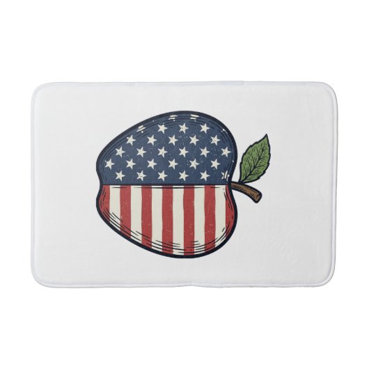 Patriottische Apple Vintage Gravure Vector Design_ Badmat (Voorkant)
