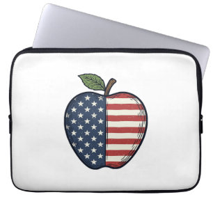 Patriottische Apple Vintage Gravure Vector Design_ Laptop Sleeve