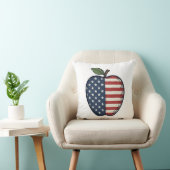 Patriottische Apple Vintage Gravure Vector Ontwerp Kussen (Stoel)