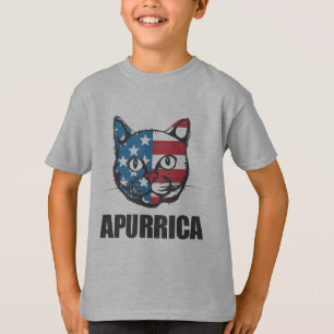 Patriottische Apurrica American Flag Cat T-shirt