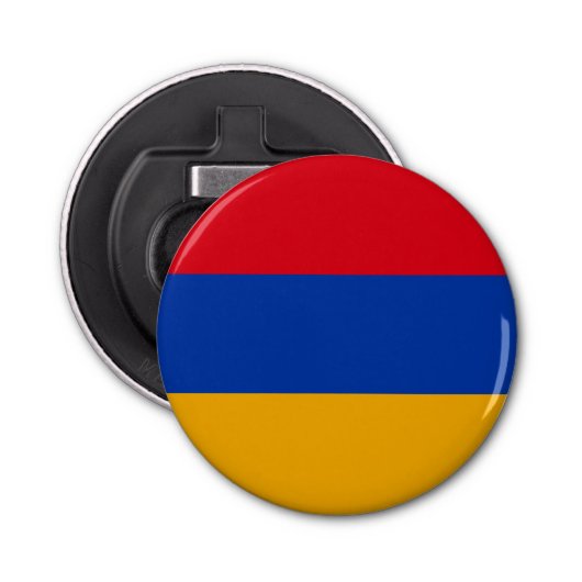 Patriottische Armeense vlag Button Flesopener (Voorkant)