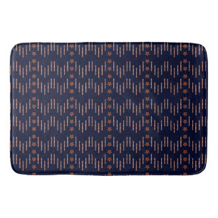 Patriottische Art Deco - Rood Ivoor op Navy Blue v Badmat