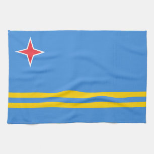 Patriottische Arubaanse vlag Theedoek