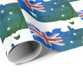 Patriottische AUSTRALIA FLAG Australian Map Blue G Cadeaupapier (Rol Hoek)