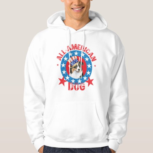 Patriottische Australiër Shepherd Hoodie (Voorkant)