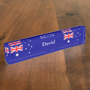 Patriottische Australische vlag bureau naamplaatje Naambordje