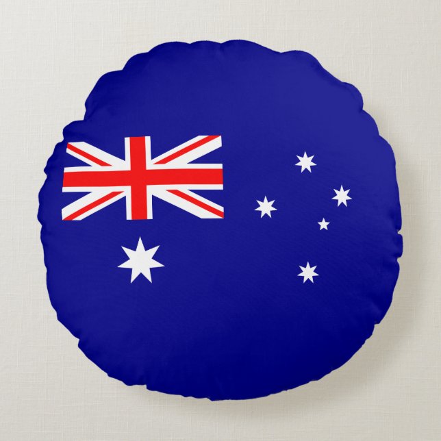 Patriottische Australische vlag Rond Kussen (Voorkant)
