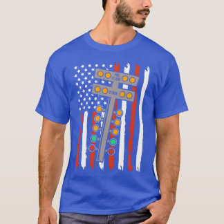 Patriottische autorace Amerikaanse vlag Drag Racin T-shirt