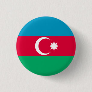 Patriottische Azerbeidzjaanse Vlag Ronde Button 3,2 Cm