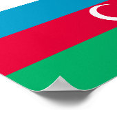 Patriottische Azerbeidzjan vlag Poster (Hoek)