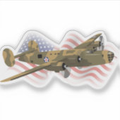 Patriottische B-24 Liberator WW2 Zware bommenwerpe Sticker (Voorkant)