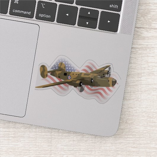 Patriottische B-24 Liberator WW2 Zware bommenwerpe Sticker (Detail)