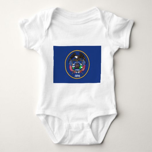 Patriottische baby bodysuit met vlag Utah, Verenig (Voorkant)
