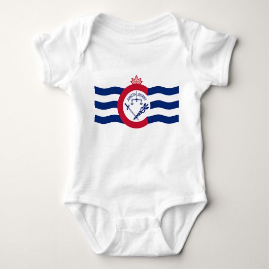 Patriottische baby bodysuit met vlag van Cincinnat (Voorkant)