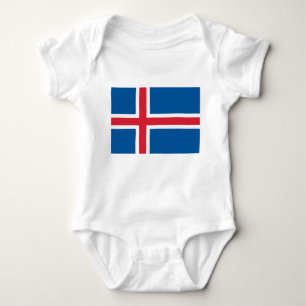 Patriottische baby bodysuit met vlag van IJsland