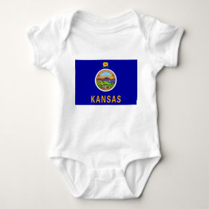 Patriottische baby bodysuit met vlag van Kansas, V