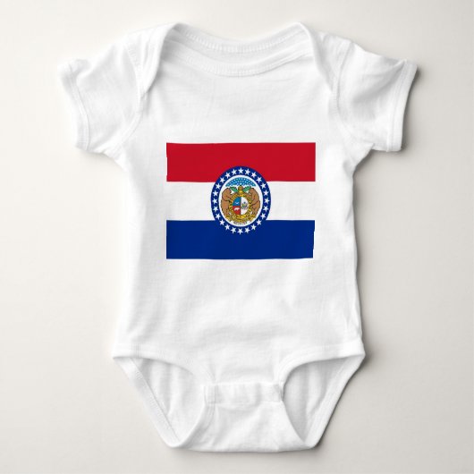 Patriottische baby bodysuit met vlag van Missouri (Voorkant)