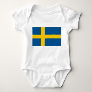 Patriottische baby carrosserie met vlag Zweden Romper