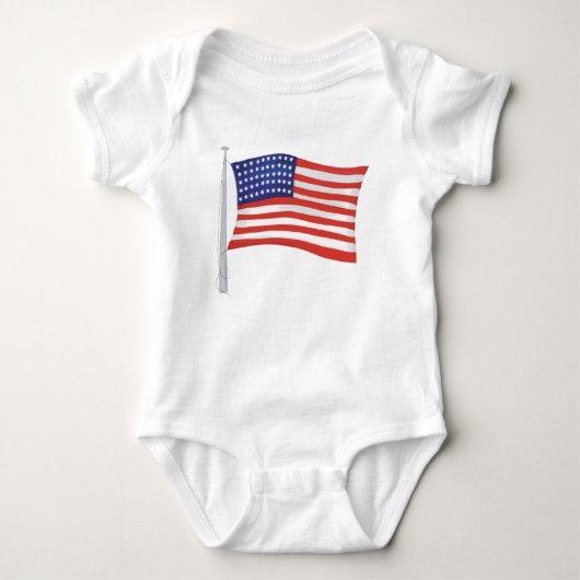 Patriottische Baby Rood Wit en Blauw Trendy Romper (Voorkant)