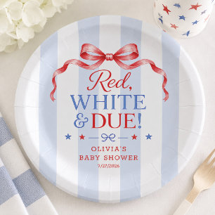 Patriottische baby shower papieren bord