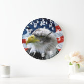 Patriottische Bald Eagle American Flag Wall klok (Huis)