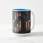 Patriottische Bald Eagle Amerikaanse vlag Mok (Voorkant rechts)