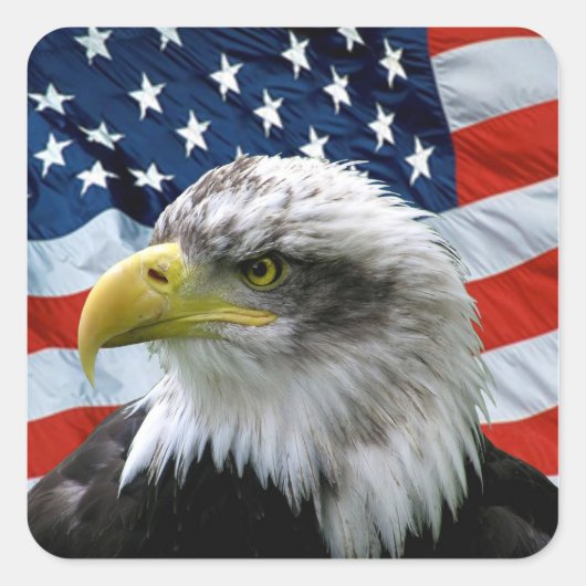 Patriottische Bald Eagle Amerikaanse vlag Sticker (Voorkant)