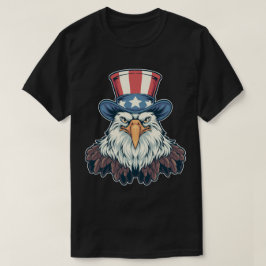Patriottische Bald Eagle in het Uncle Sam Pet T-shirt