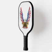 Patriottische Bald Eagle met Amerikaanse vlag Pickleball Paddle (Links)