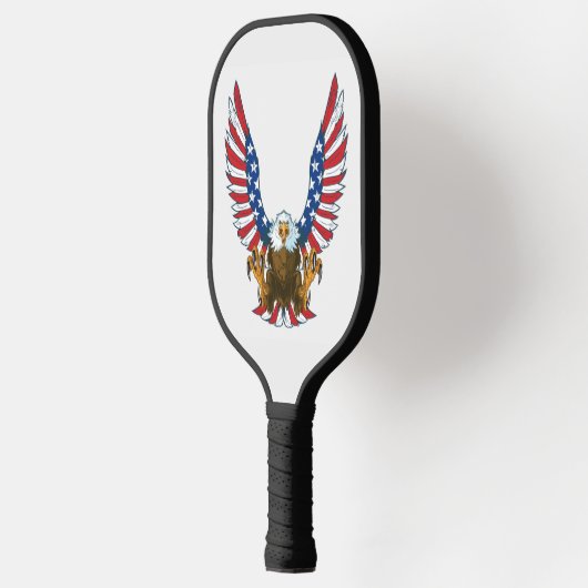 Patriottische Bald Eagle met Amerikaanse vlag Pickleball Paddle (Links)