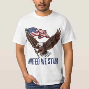 Patriottische Bald Eagle met Amerikaanse vlag T-shirt