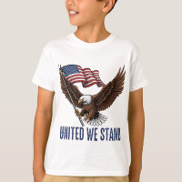 Patriottische Bald Eagle met Amerikaanse vlag