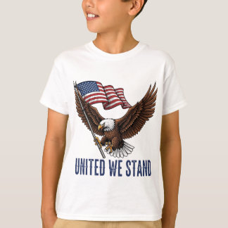 Patriottische Bald Eagle met Amerikaanse vlag T-shirt