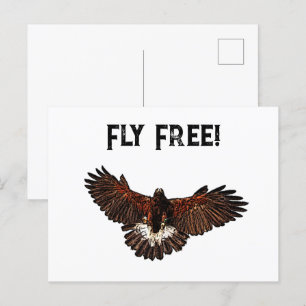 Patriottische Bald Eagle USA Vliegende Gratis Natu Briefkaart