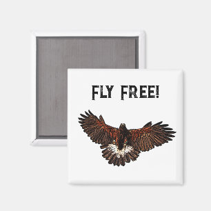 Patriottische Bald Eagle USA Vliegende Gratis Natu Magneet