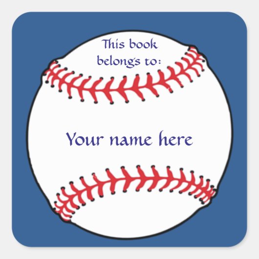 Patriottische Baseball Bookplate Sticker (Voorkant)