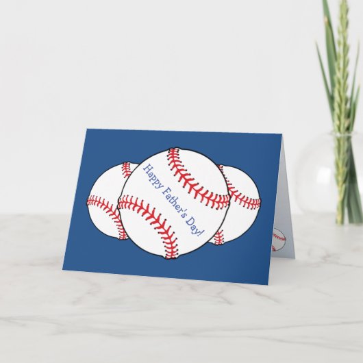 Patriottische Baseball Fathers Day Card Kaart (Voorkant)