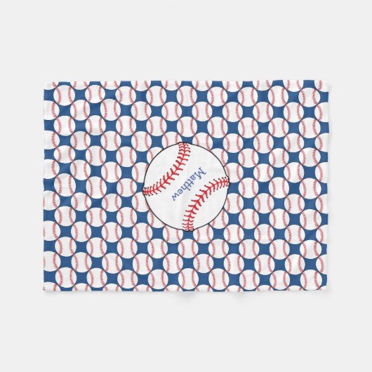 Patriottische Baseball Fleece Blanket (Voorkant (Horizontaal))