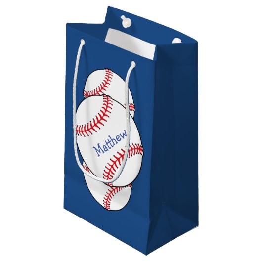 Patriottische Baseball Gift Bag Klein Cadeauzakje (Voorkant Gekanteld)