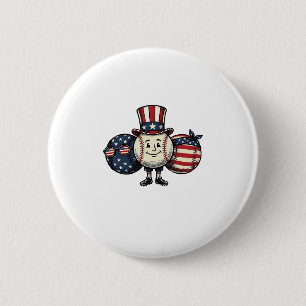 Patriottische Baseball Trio Vintage Vector T-shirt Ronde Button 5,7 Cm