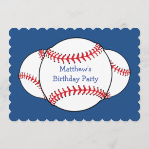 Patriottische Baseball Verjaardag Party Uitnodigin Kaart