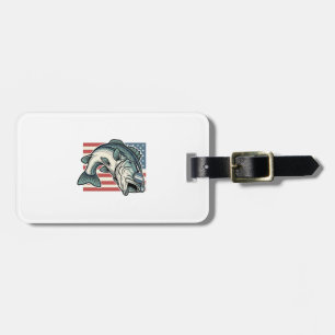 Patriottische Bassvisserszonnebril Vintage Vector  Bagagelabel