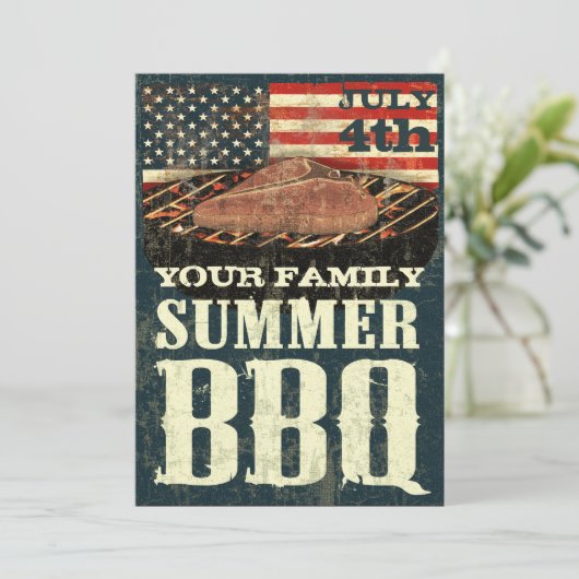 Patriottische BBQ-uitnodigingen Kaart (Staand voorkant)